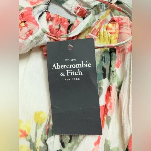 Abercrombie & Fitch Tie Waist Floral Dress NWT Size Small T - Picture 9 of 16